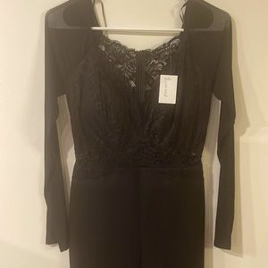 Black lace top jumpsuit